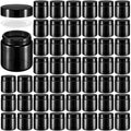 4 oz Glass Jars with Lids 64 Pcs - Airtight Black Cosmetic Jars