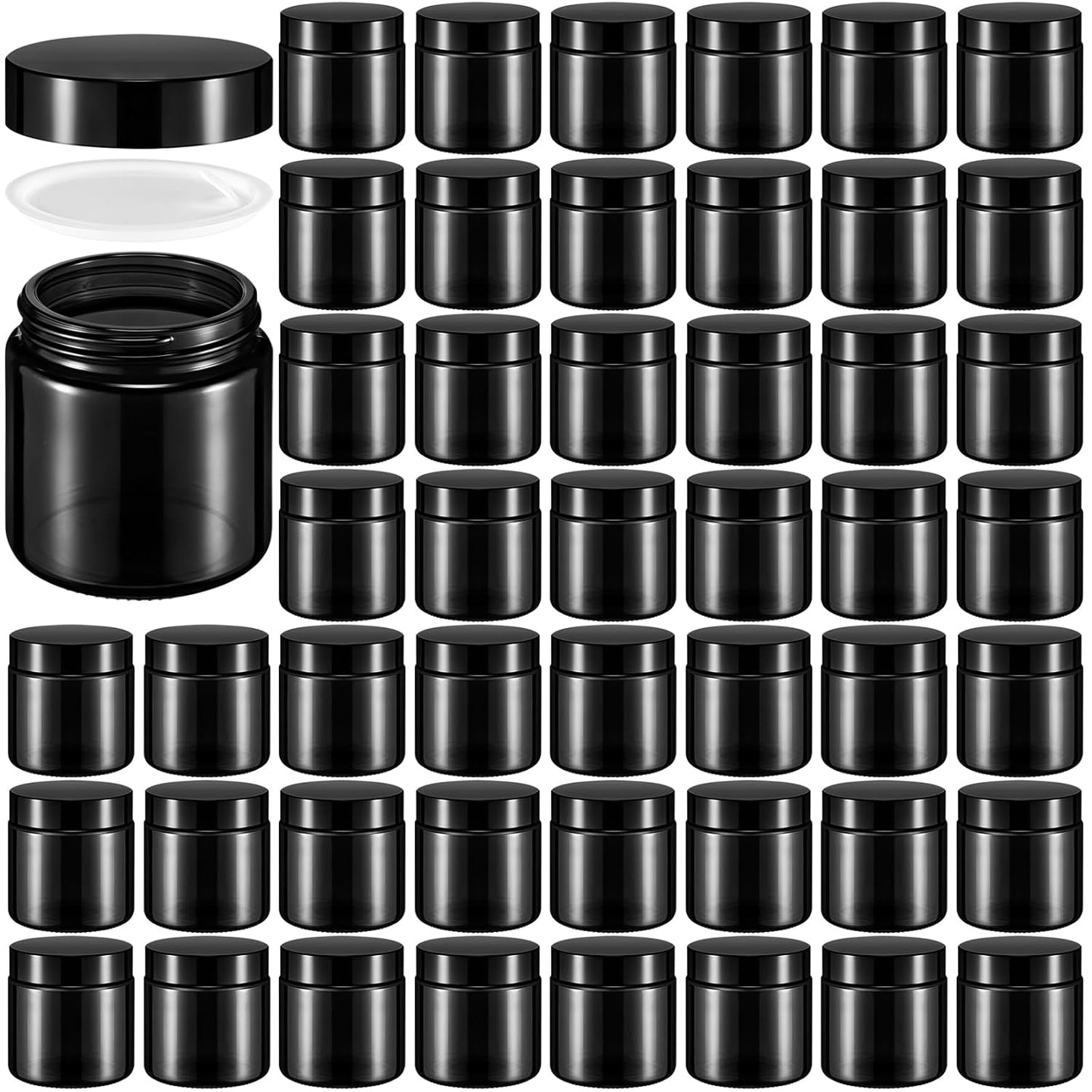 64 Pcs 4 oz Glass Jars with Lids for Cosmetics and Crafts