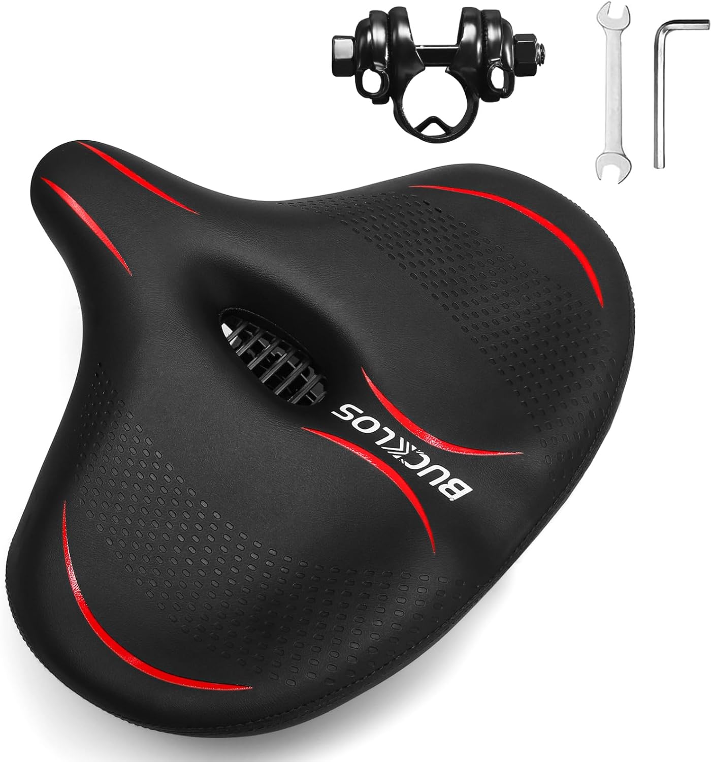BUCKLOS Wide Bike Seat for Men Women - Extra Comfort Saddle