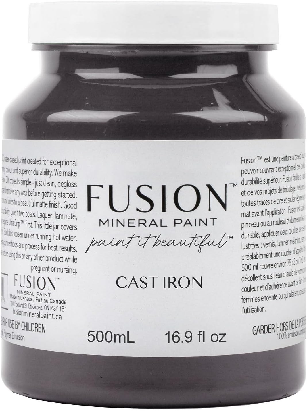 Fusion Mineral Paint Cast Iron 500ml for Effortless Finishing