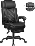 Big and Tall Executive Leather Office Chair with Footrest - Ergonomic