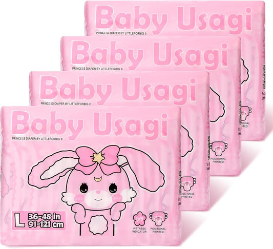 Littleforbig Adult Diaper 40 Pieces - Baby Usagi Print for Ultimate Comfort!