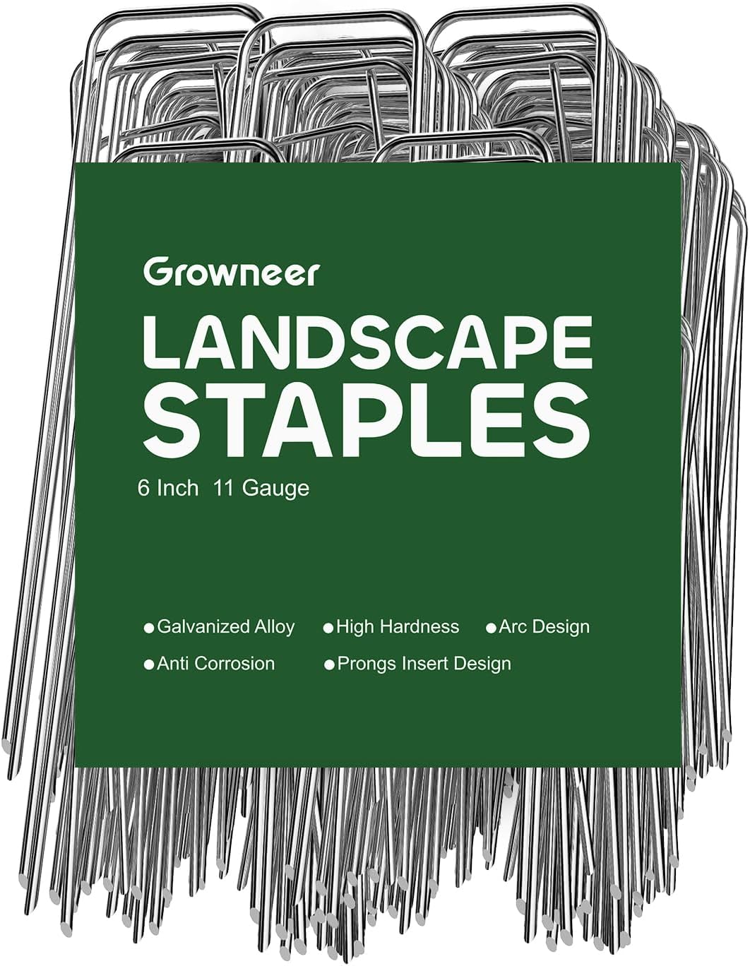 GROWNEER Landscape Staples Anti-Rust 6 inch Garden Stakes