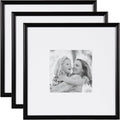 Adlynn Square Picture Frame Set of 3 - Modern 17in Black Frames