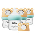 Natural Glass Baby Bottle for Breastfeeding Babies - 4 Pack 3oz