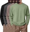 Neer 4 Pack Mens Big and Tall Long Sleeve Crewneck Shirts solid