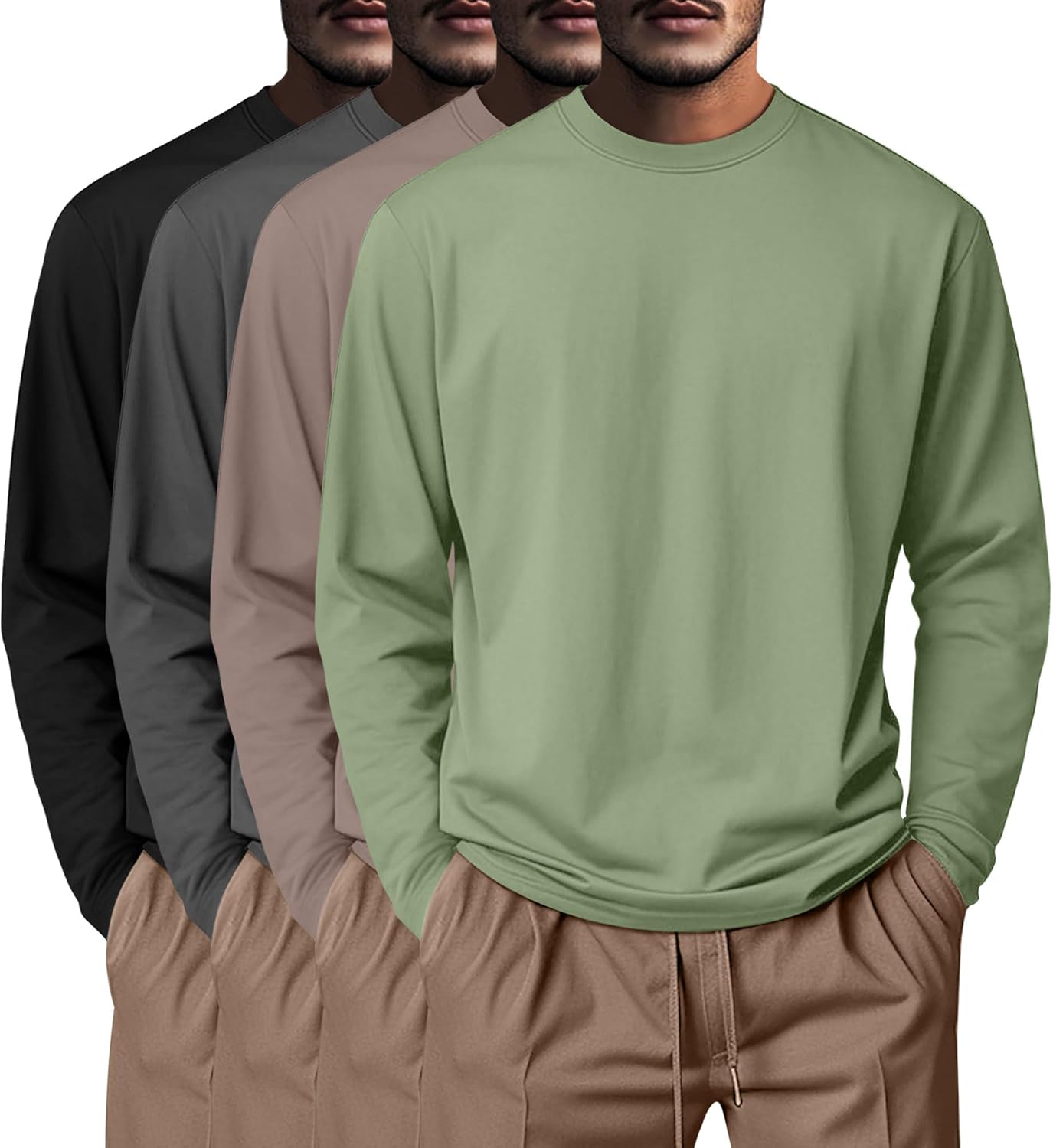 Neer 4 Pack Mens Big and Tall Shirts for Everyday Comfort