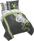 Minecraft Creeper Full Size Comforter Set - Fun Gamer Bedding