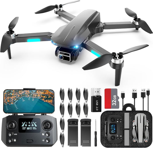 4K Camera Drone: Lightweight, FPV Video, 52-Min Flight, 2 Batteries