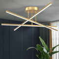 Gold LED Chandelier 3-Light Semi Flush Mount - Adjustable Modern