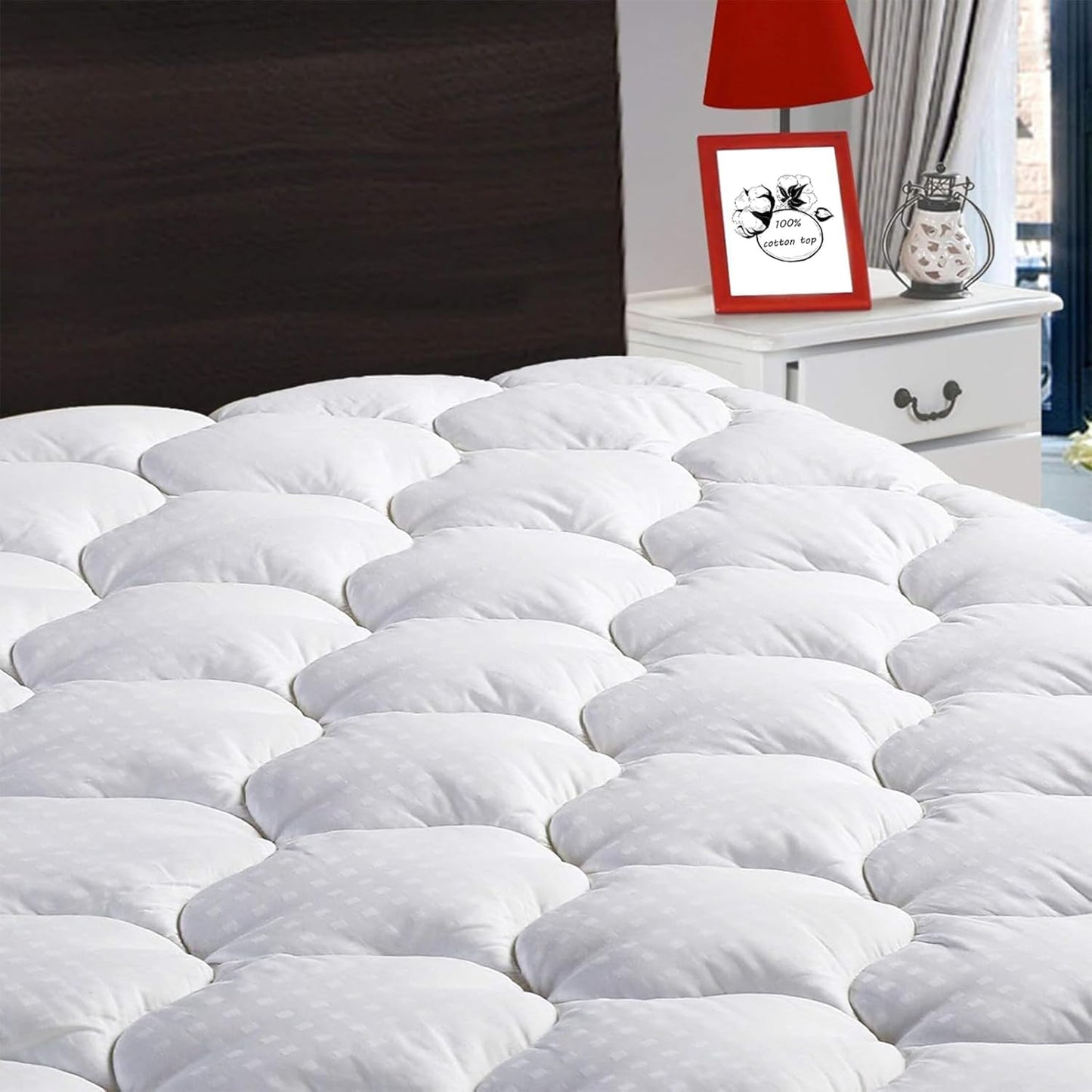 LEISURE TOWN Twin Mattress Pad Fitted Quilted Cotton Cover