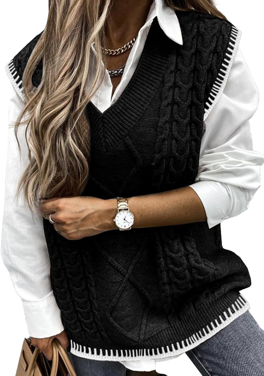 EVALESS Oversized Sweater Vest for Women - Stylish and Comfortable