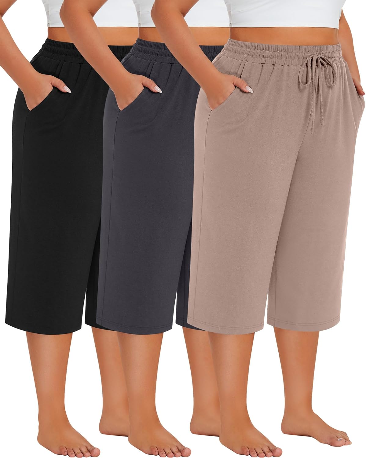 Neer Women's Plus Size Cotton Capris for Comfort and Style