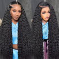 28 in Deep Wave Lace Front Wig 13x6 HD Transparent Lace - Natural Look