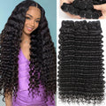 Deep Wave Human Hair Bundles 12A Brazilian Deep Curly 3 Bundles - Soft