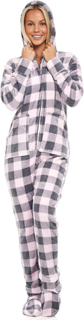 Plush Coral Fleece Hooded Adult Onesie Pajamas for Women 60ft