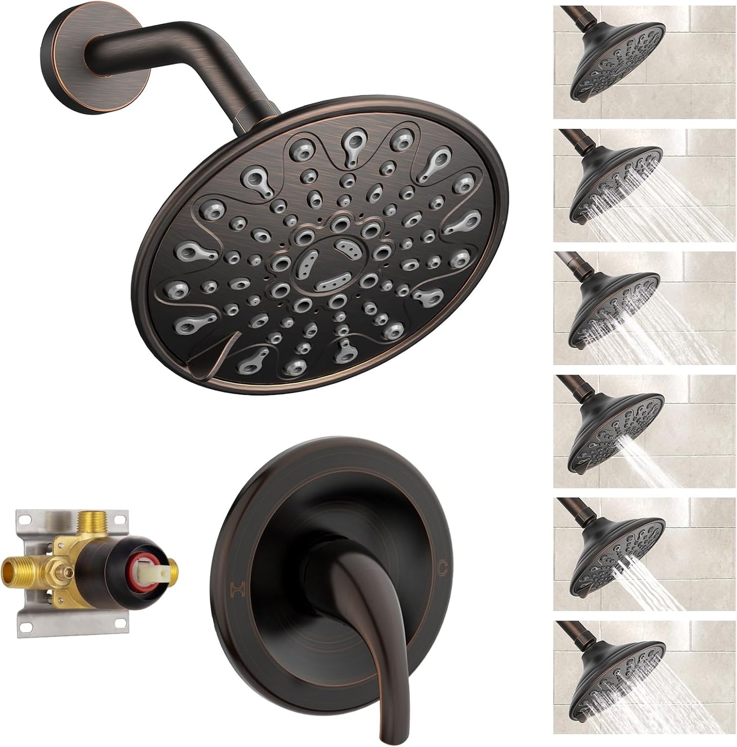 EMBATHER Shower Faucet Set with 6 Inch Rain Shower Head