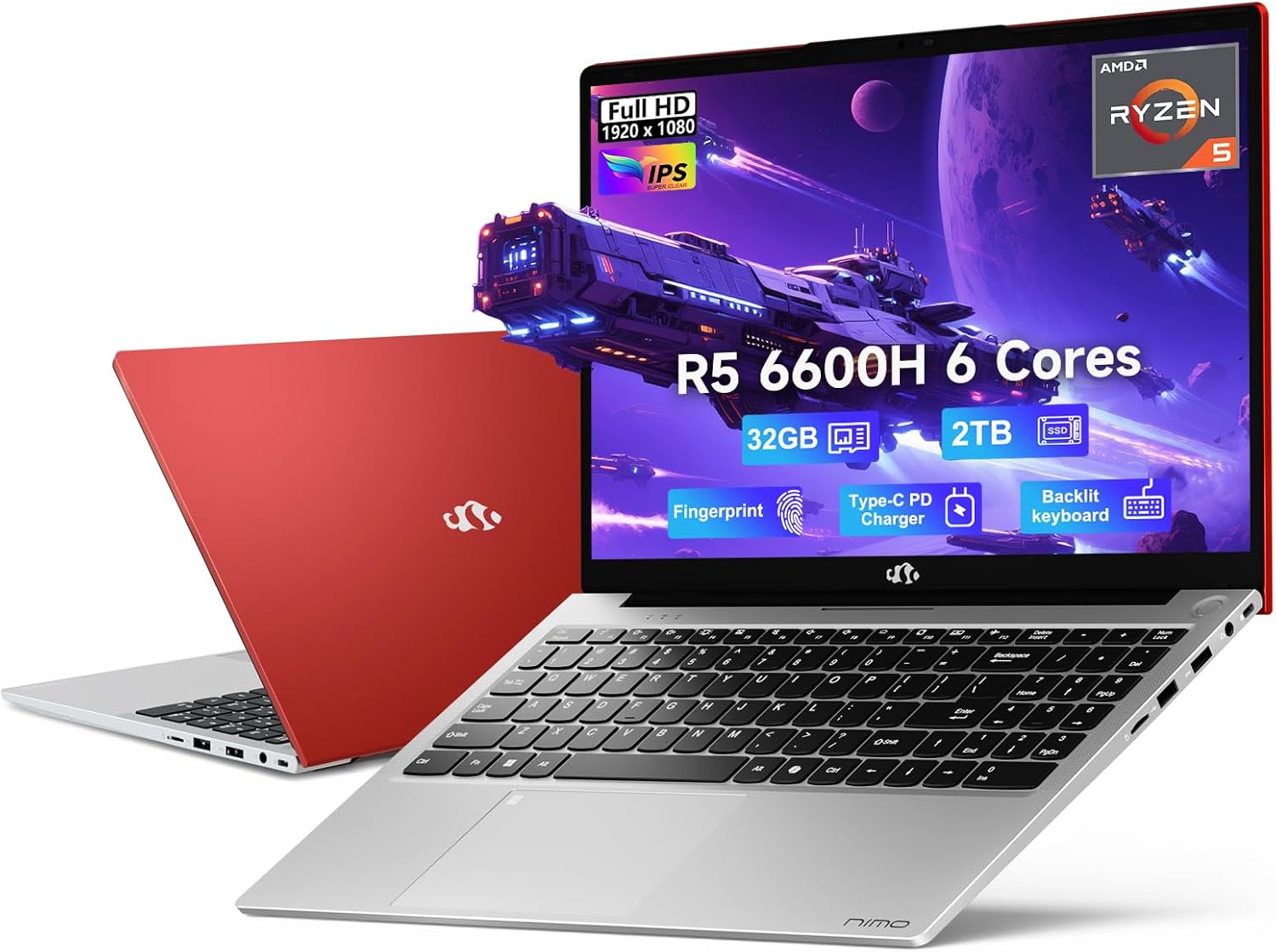 NIMO 15.6 FHD Gaming Laptop with Ryzen 5 and 32GB RAM