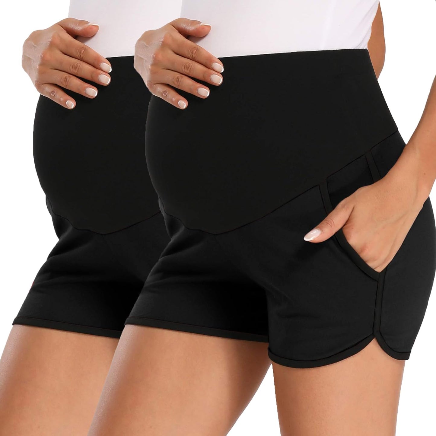 Fitglam Women's Maternity Shorts for Comfortable Pregnancy Wear