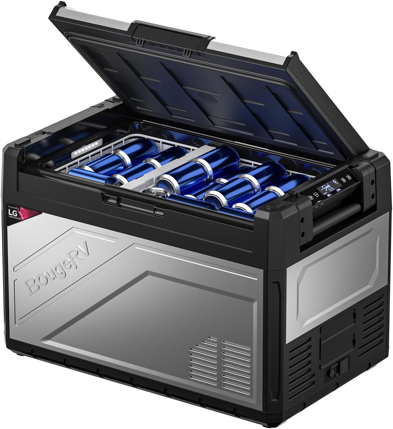 BougeRV 12 Volt Portable Refrigerator - 55 Quart Dual Zone Cooler
