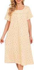 Women's Cotton Nightgown Sleepshirt - Soft 100% Cotton Sleepwear
