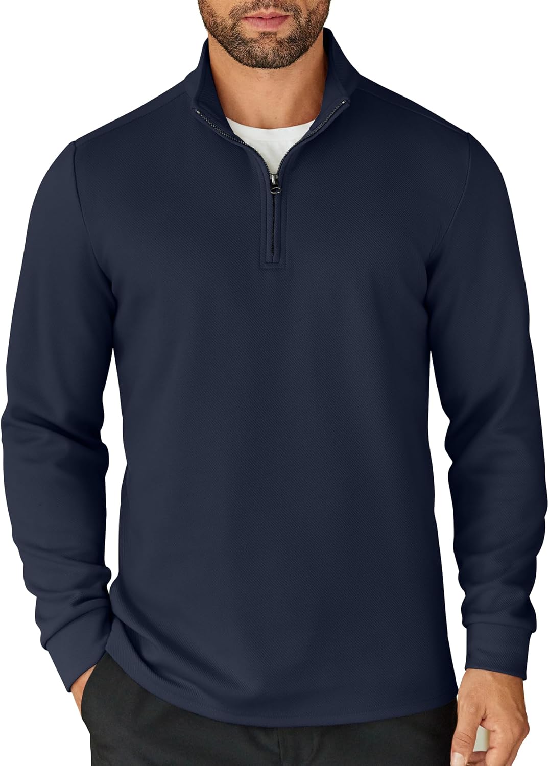 COOFANDY Men's Quarter Zip Pullover Lightweight Mock Neck Shirt
