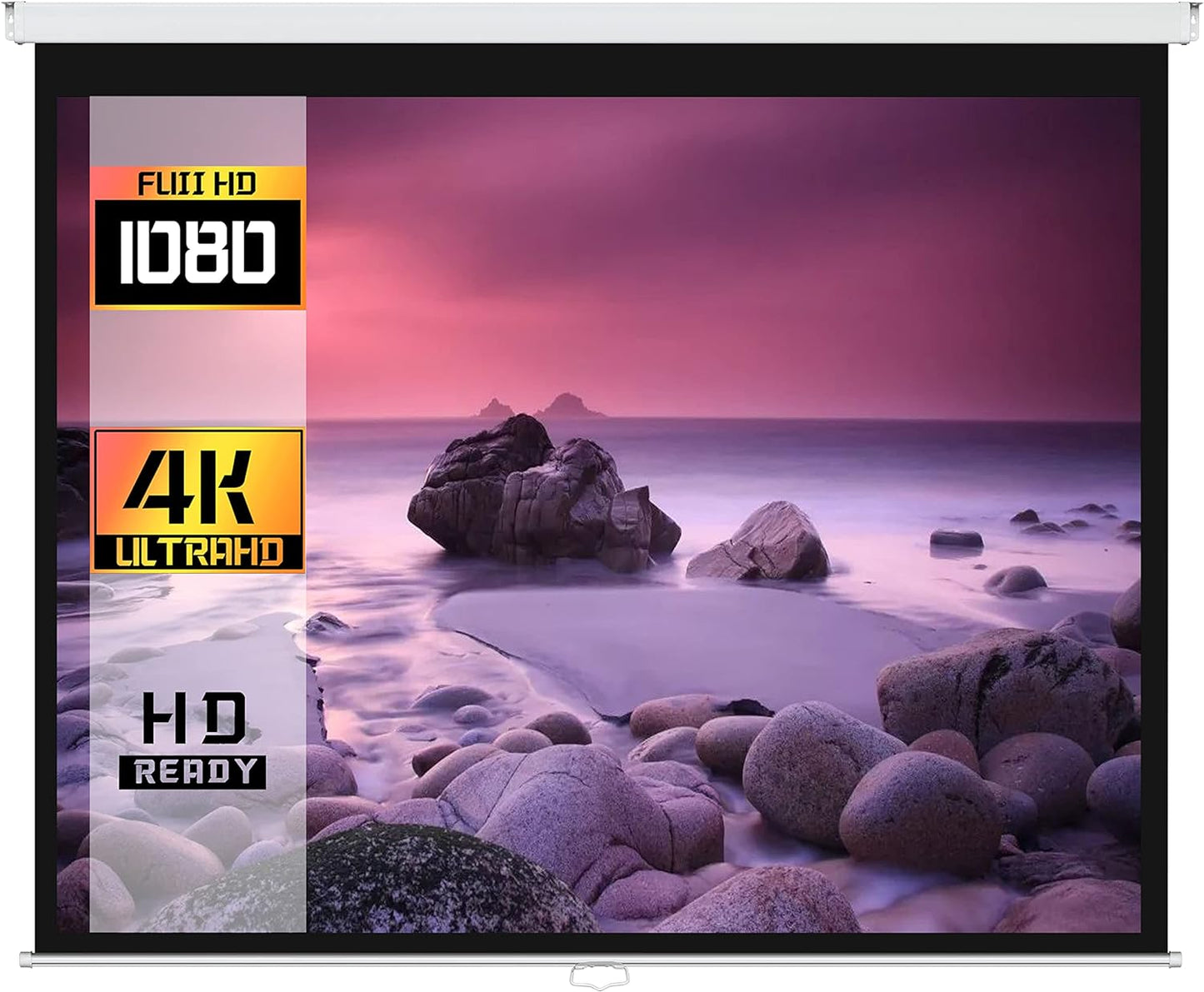 Inland 84 Manual Projector Screen - Crisp Display for Any Content - 35 Characters