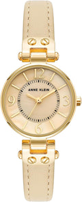 Anne Klein Women's Leather Strap Watch - Elegant Everyday Timepiece