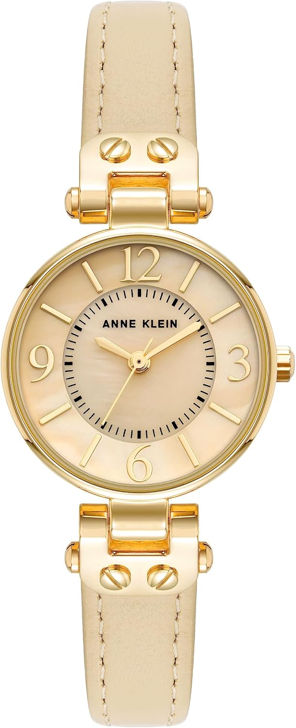 Anne Klein Women's Leather Strap Watch with Elegant Design