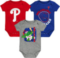 MLB Newborn & Infants 0-24 Months Change Up 3 Piece Onesie Romper Set