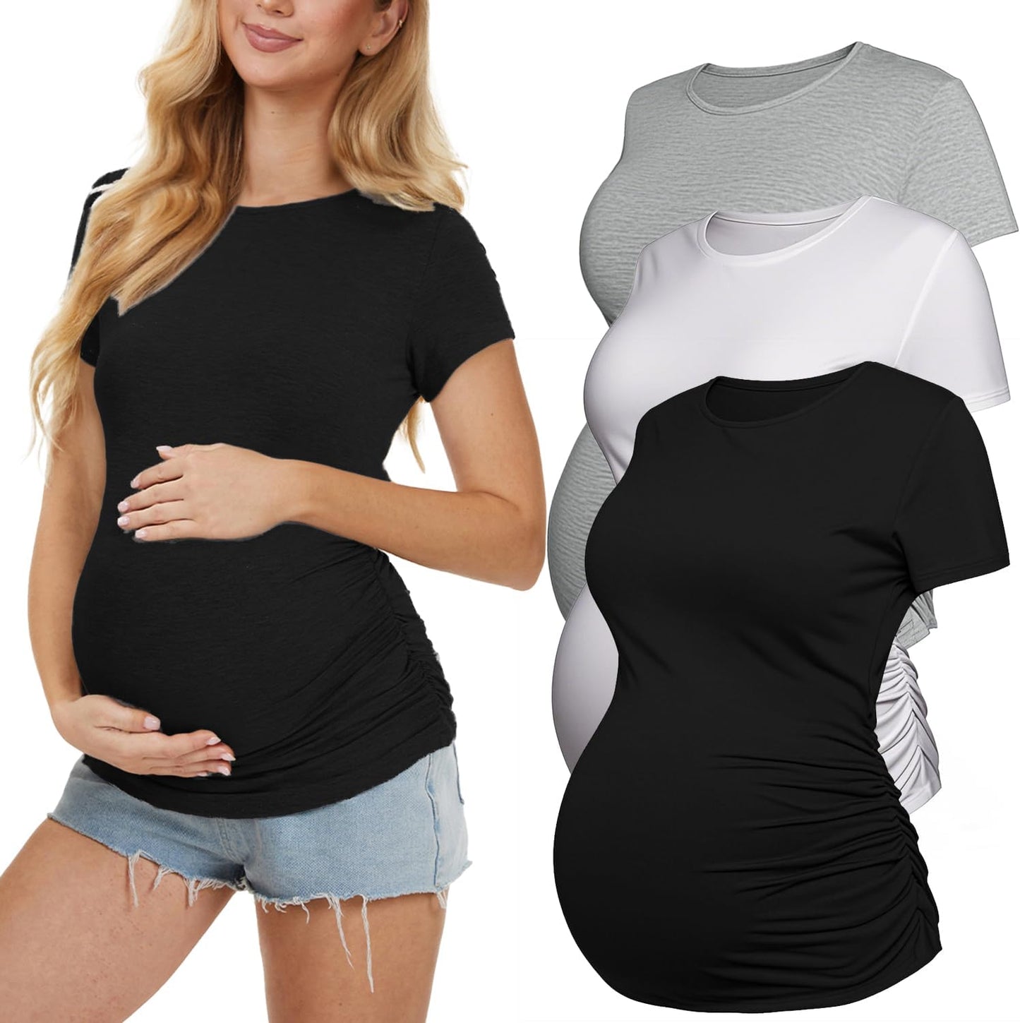 3 Pack Womens Maternity Shirts for Comfort and Style