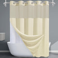 Ivory Hotel Shower Curtain with Detachable Liner - Waffle 230GSM