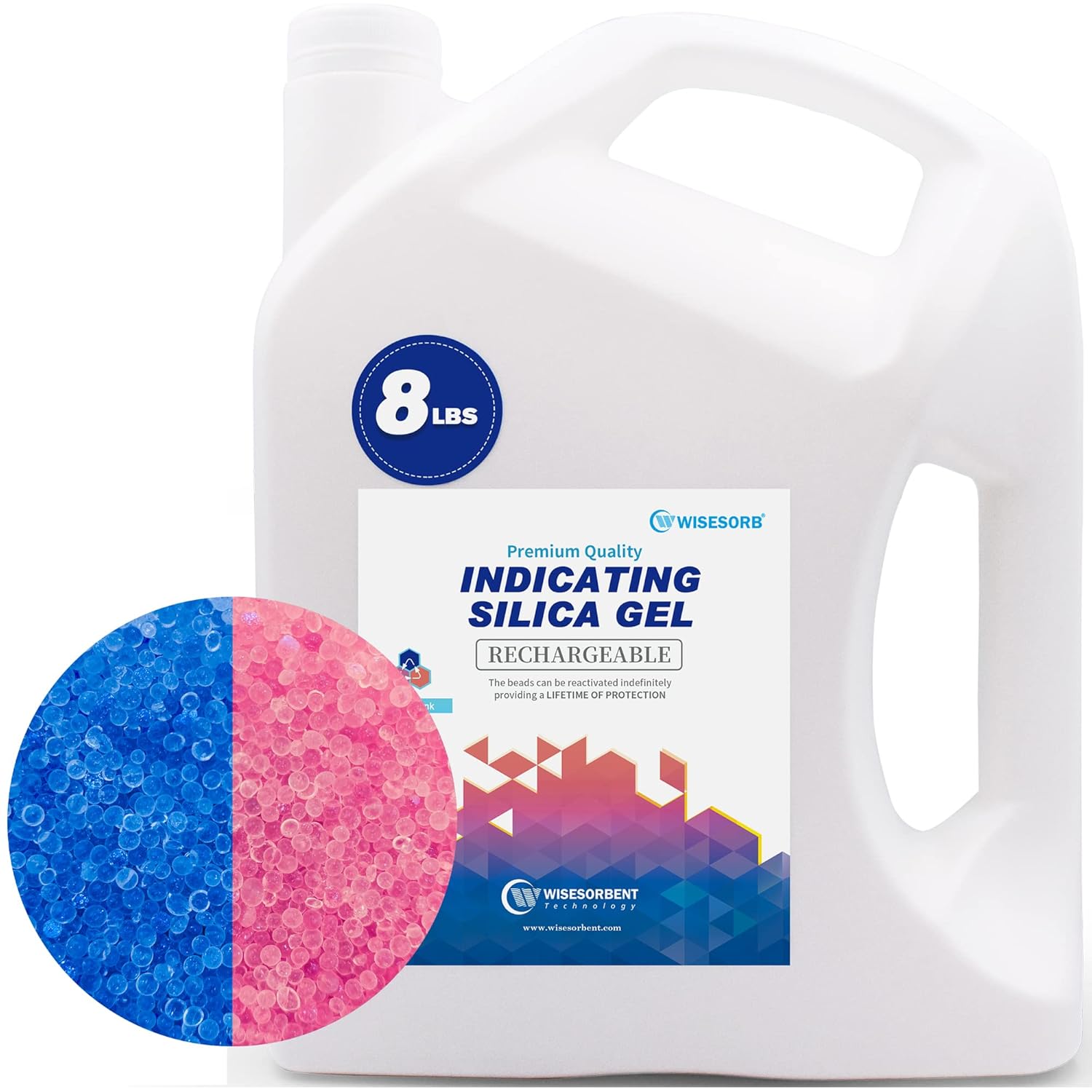 Blue Indicating Silica Gel Beads for Moisture Control 8LBS