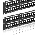 48 Port Blank Keystone Patch Panel with Snap-in Design - 2 Pack