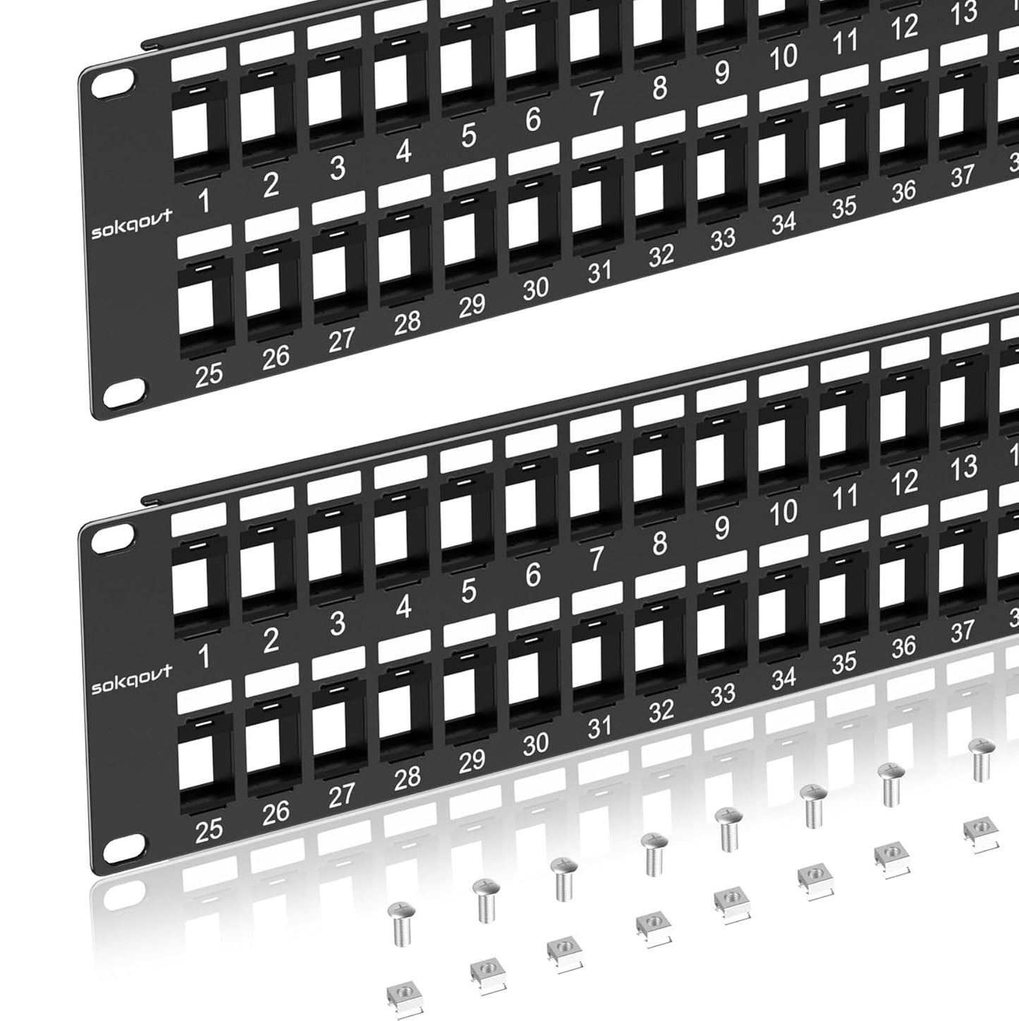 48 Port Blank Keystone Patch Panel for Easy Network Setup