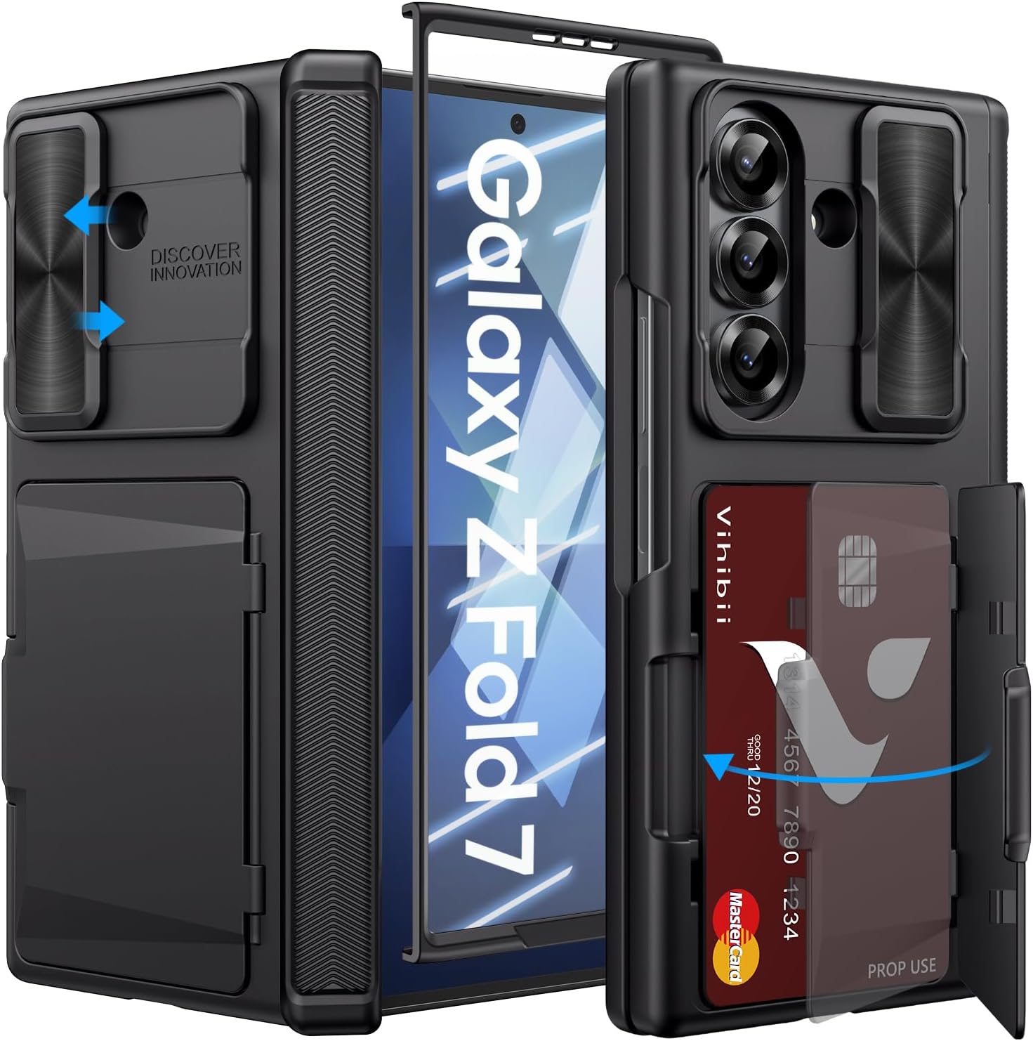 Vihibii Samsung Galaxy Z Fold 7 Case with Card Holder & More