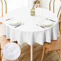 Smiry Round Table Cloth Waterproof Vinyl Tablecloth - Elegant, Heavy