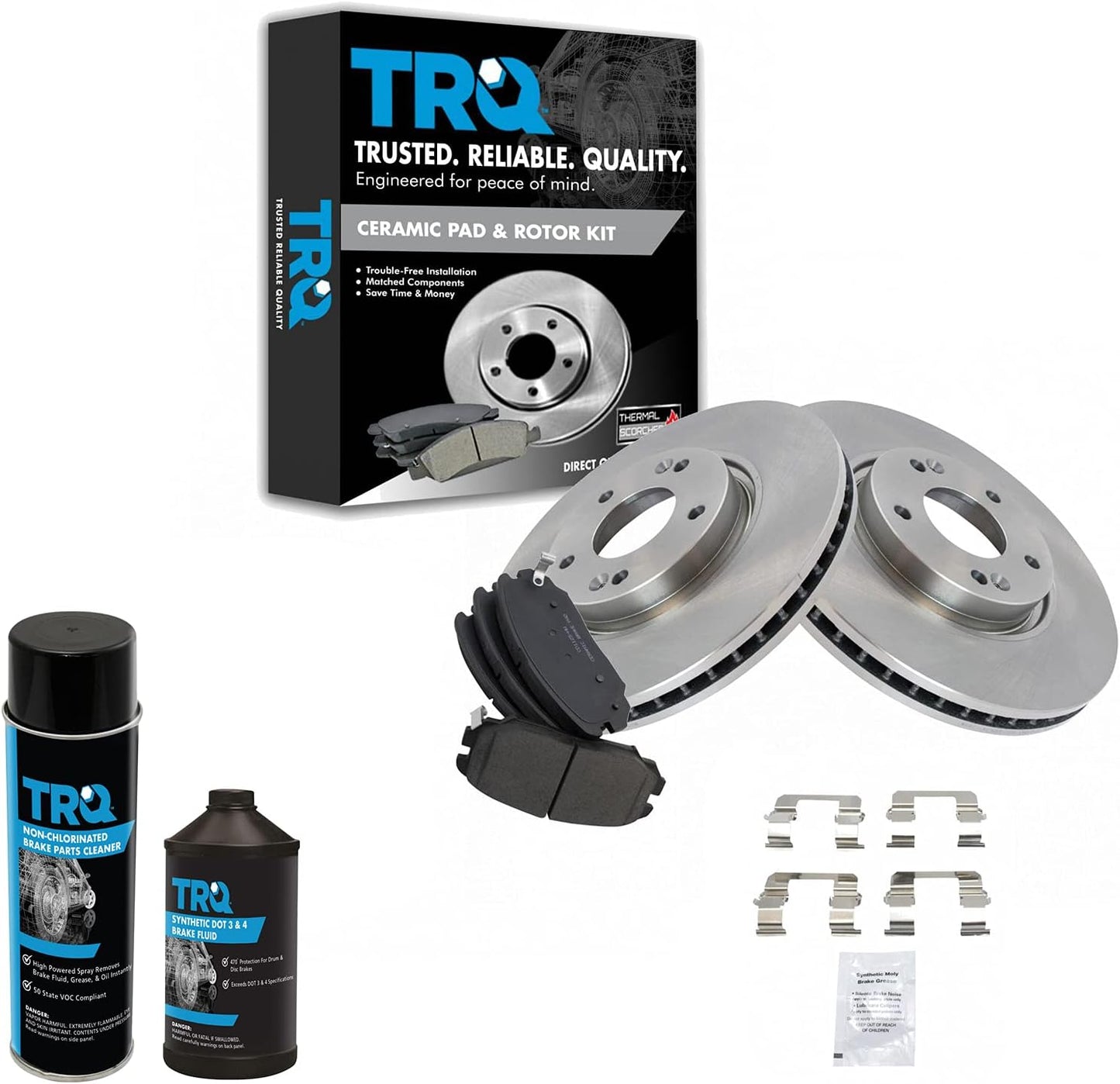 TRQ Front Brake Pad & Rotor Kit for 2006-2010 Hyundai Sonata