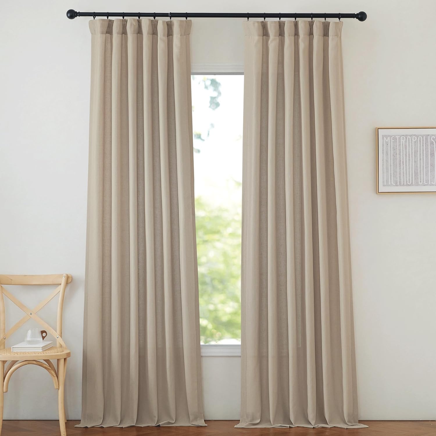 NICETOWN Thick Flax Linen Curtains for Elegant Home Decor