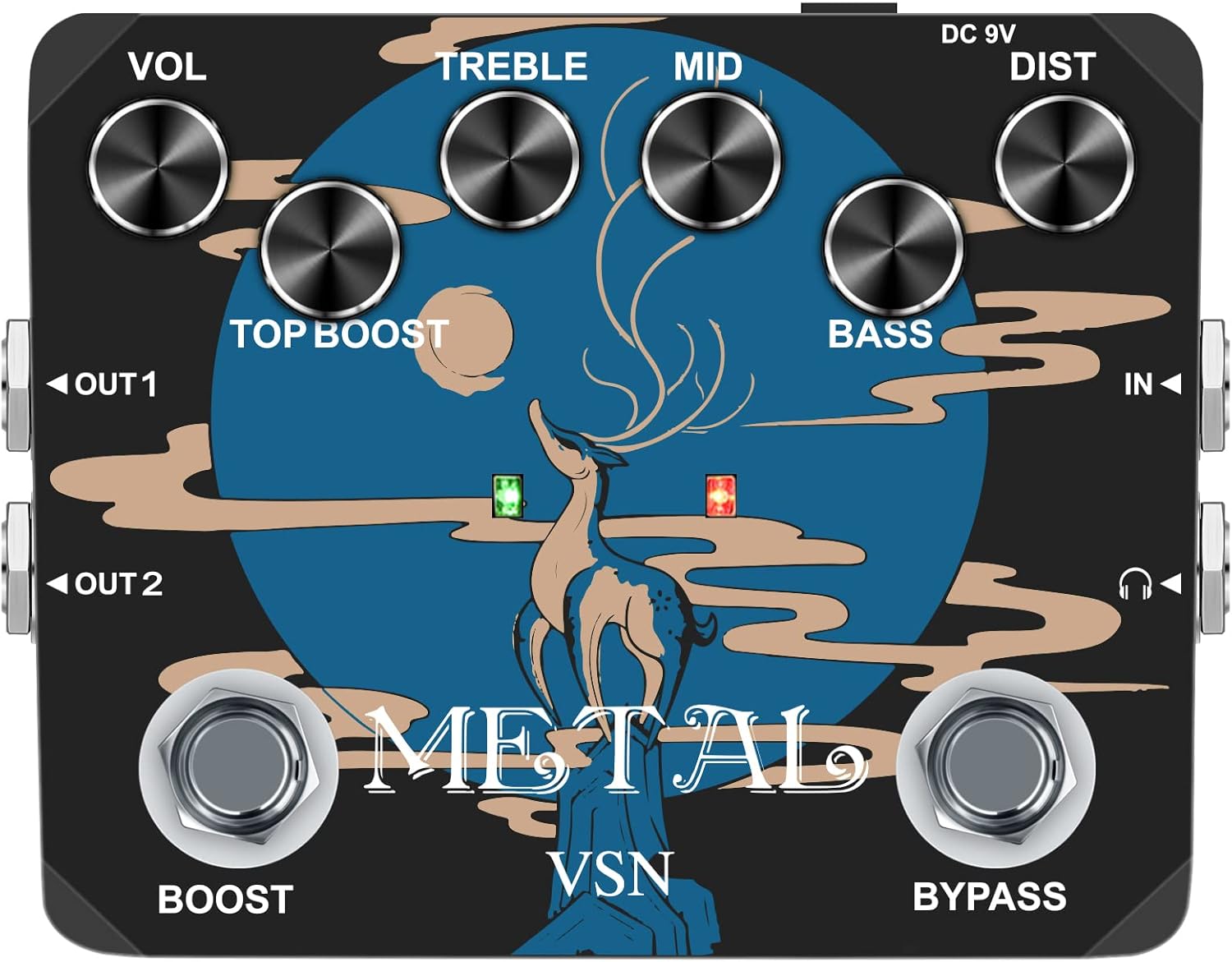 VSN Heavy Metal Muff Top Boost Distortion Guitar Effect Pedal