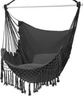 Hammock Chair Dark Grey with 2 Cushions - Comfortable Hanging Swing