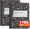 Graph Paper Composition Notebook 7.5 x 9.75 2-Pack - Grid for Precise