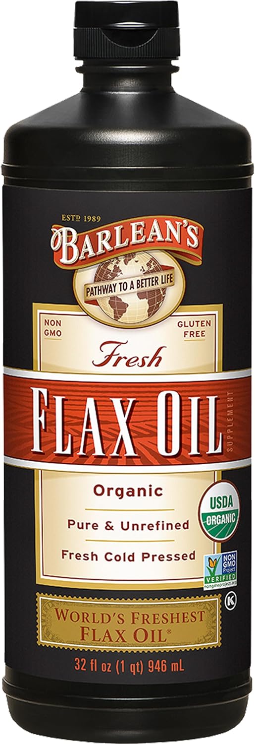 Barlean's Organic Flaxseed Oil Liquid for Heart Health & Digestion