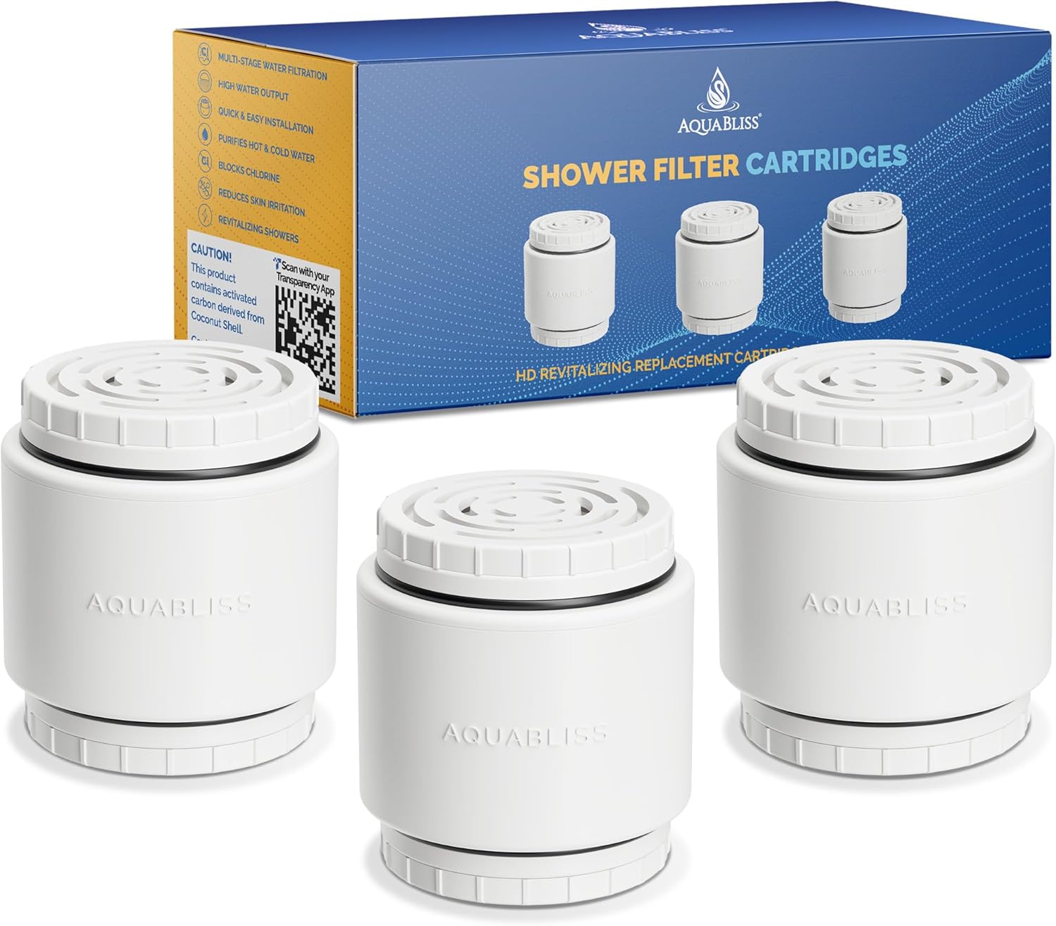 AquaBliss HD Revitalizing Shower Filter Cartridge 3-Pack