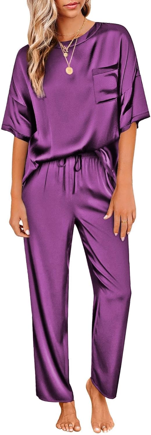 Ekouaer Womens Satin Silky Pajama Set for Ultimate Comfort