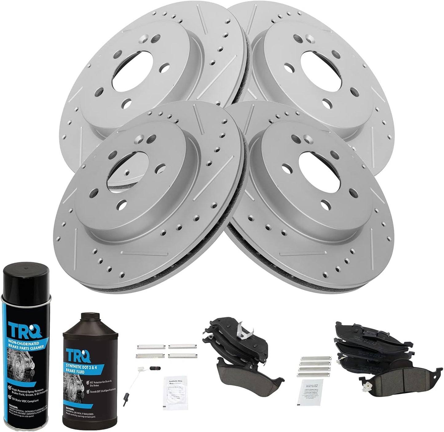 TRQ Performance Brake Pad & Rotor Kit for Mercedes-Benz Vehicles