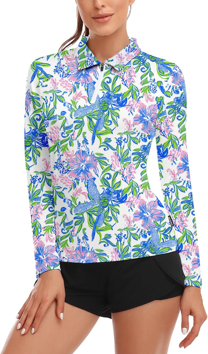 Soneven Womens Long Sleeve Polos for Golf and Casual Wear