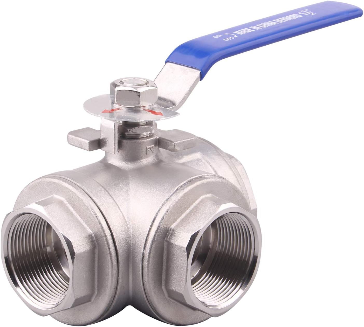 3-Way Ball Valve with L Mounting Pad for Water, Oil, Gas Use