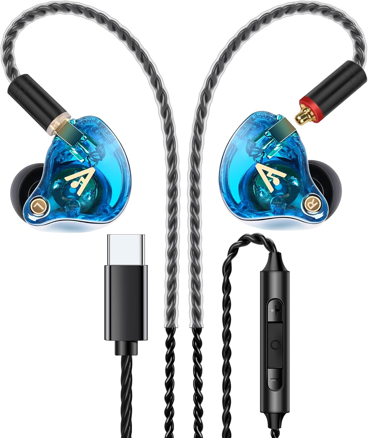 Vibes 202MC USB-C Wired Earbuds for Musicians and Audiophiles