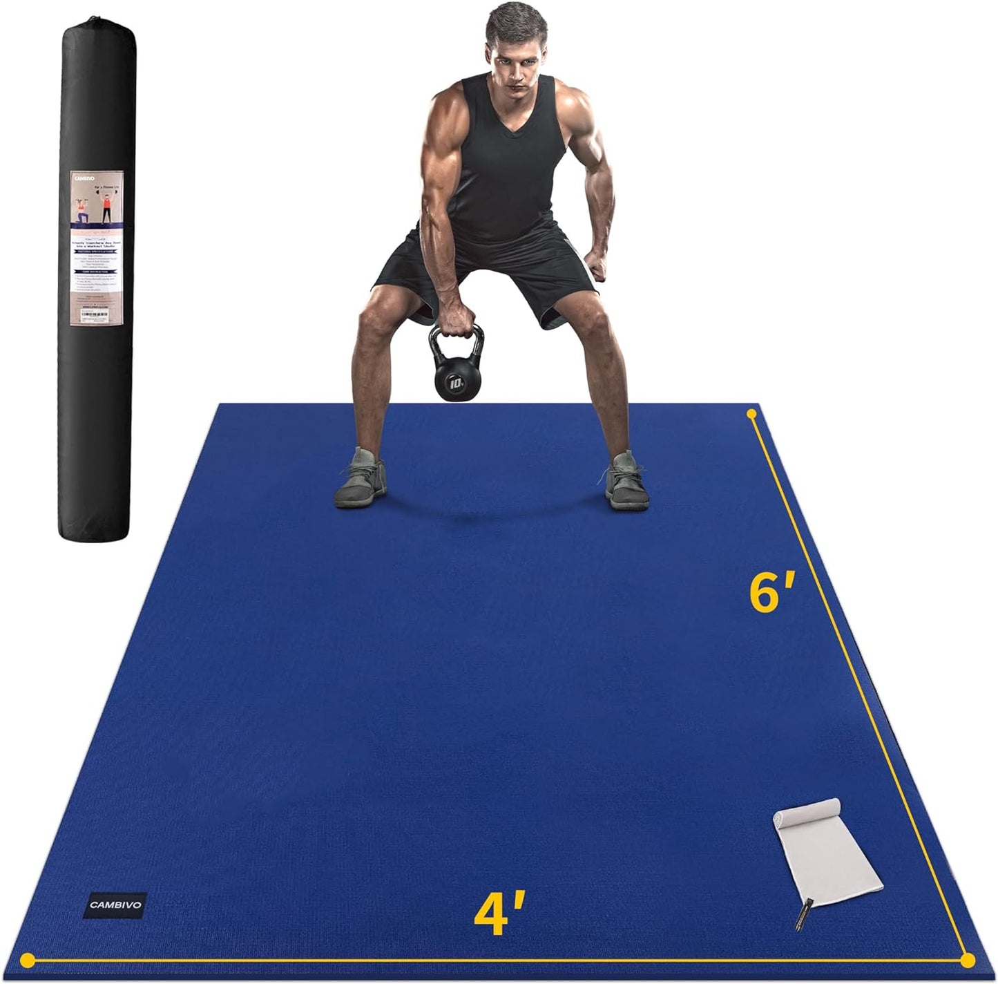 CAMBIVO 6'x4' Extra Thick Exercise Mat - Perfect for Home Workouts!